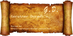 Gerstner Dormán névjegykártya